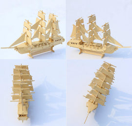 Wooden Model DIY Puzzle Toy Hand Work Assemble Wood Game