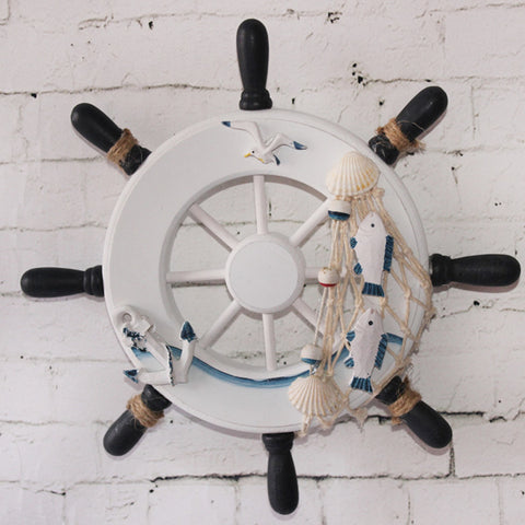 Beach Style Wood Wall  Boat Ship Rudder Craft