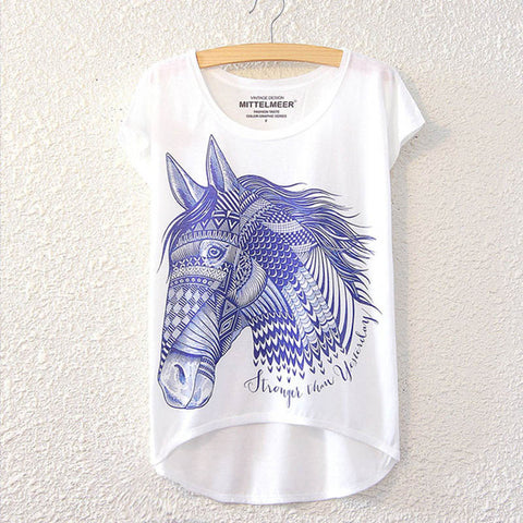 Causal Loose Horse T Shirt Summer